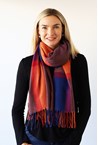 BIG CHECK SCARF - pumpkin bl